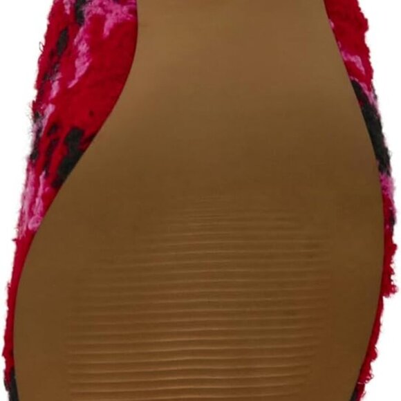 Women's Kitten Heels Shimmer Houndstooth Pointed Toe 2.5 Inch Fuchsia Size 7.5 - Picture 4 of 8